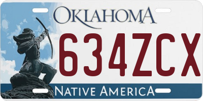 OK license plate 634ZCX