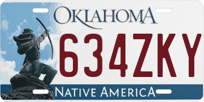 OK license plate 634ZKY
