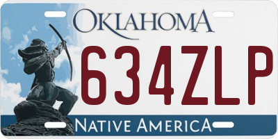 OK license plate 634ZLP