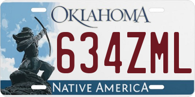 OK license plate 634ZML