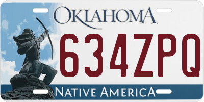 OK license plate 634ZPQ
