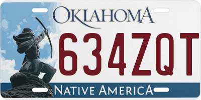 OK license plate 634ZQT