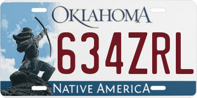 OK license plate 634ZRL