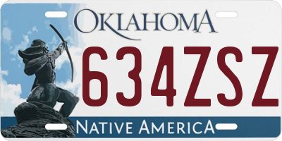 OK license plate 634ZSZ