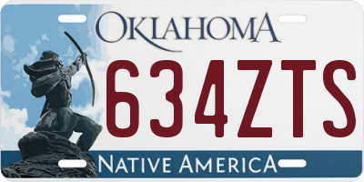 OK license plate 634ZTS