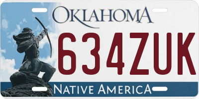 OK license plate 634ZUK