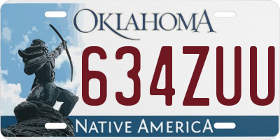 OK license plate 634ZUU