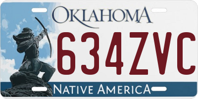 OK license plate 634ZVC