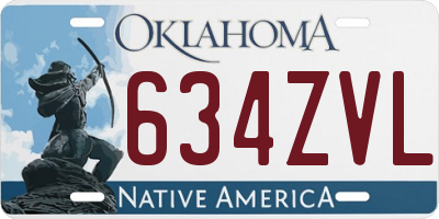 OK license plate 634ZVL