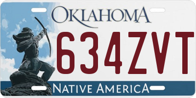 OK license plate 634ZVT