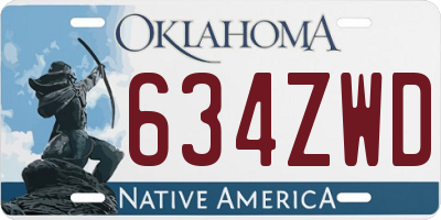 OK license plate 634ZWD