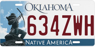 OK license plate 634ZWH