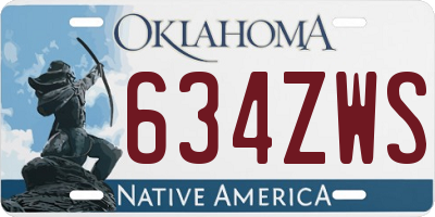 OK license plate 634ZWS