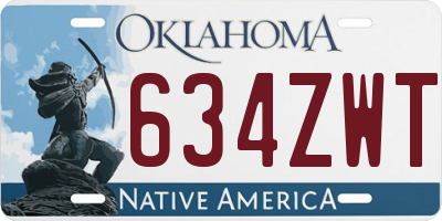 OK license plate 634ZWT