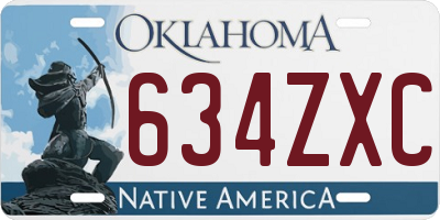 OK license plate 634ZXC