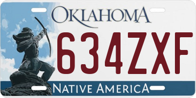 OK license plate 634ZXF