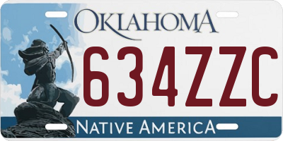 OK license plate 634ZZC