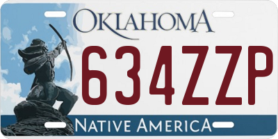 OK license plate 634ZZP