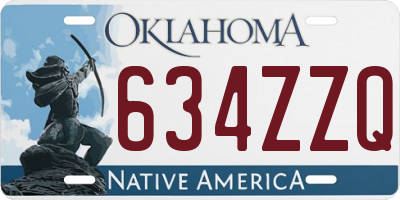 OK license plate 634ZZQ