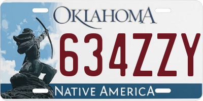 OK license plate 634ZZY