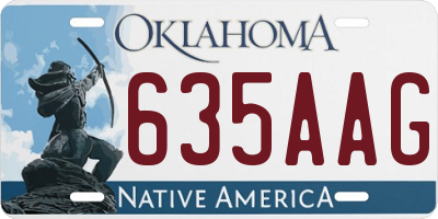 OK license plate 635AAG