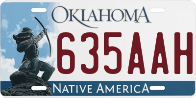 OK license plate 635AAH