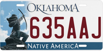 OK license plate 635AAJ