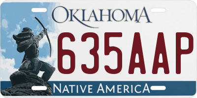 OK license plate 635AAP