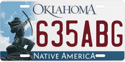 OK license plate 635ABG