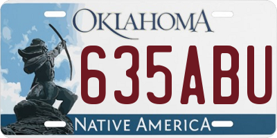 OK license plate 635ABU