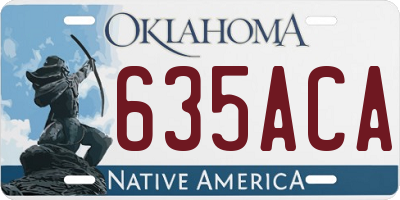 OK license plate 635ACA