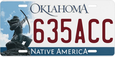 OK license plate 635ACC