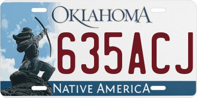 OK license plate 635ACJ