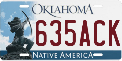 OK license plate 635ACK
