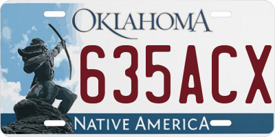 OK license plate 635ACX