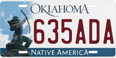 OK license plate 635ADA