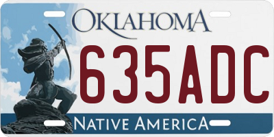 OK license plate 635ADC