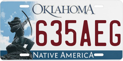 OK license plate 635AEG