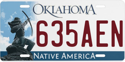 OK license plate 635AEN