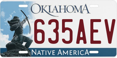 OK license plate 635AEV