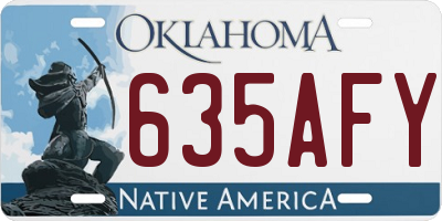 OK license plate 635AFY