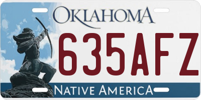 OK license plate 635AFZ
