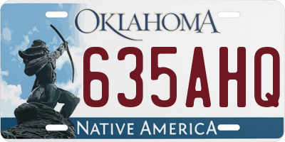 OK license plate 635AHQ