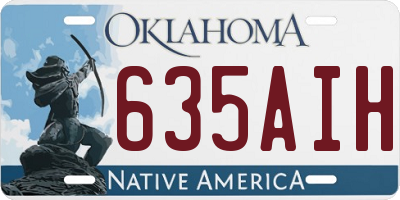 OK license plate 635AIH