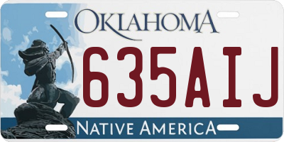 OK license plate 635AIJ