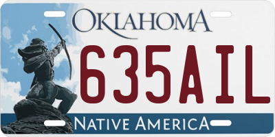 OK license plate 635AIL