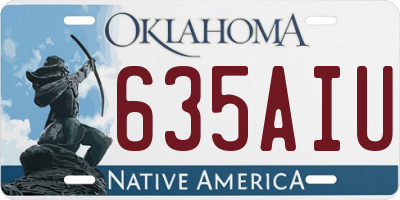 OK license plate 635AIU