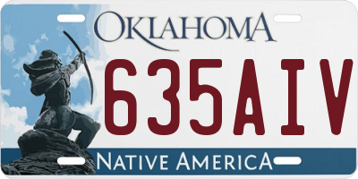 OK license plate 635AIV