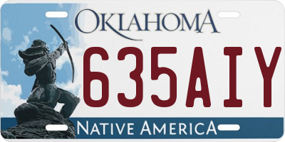 OK license plate 635AIY