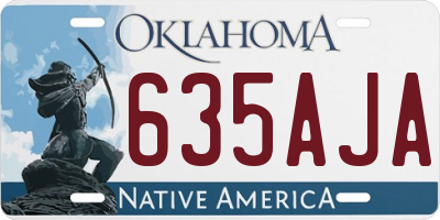 OK license plate 635AJA